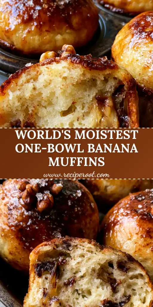 A close-up of jumbo banana bread muffins in a dark tin, featuring caramelized tops, walnuts, and turbinado sugar. (banana bread muffins)