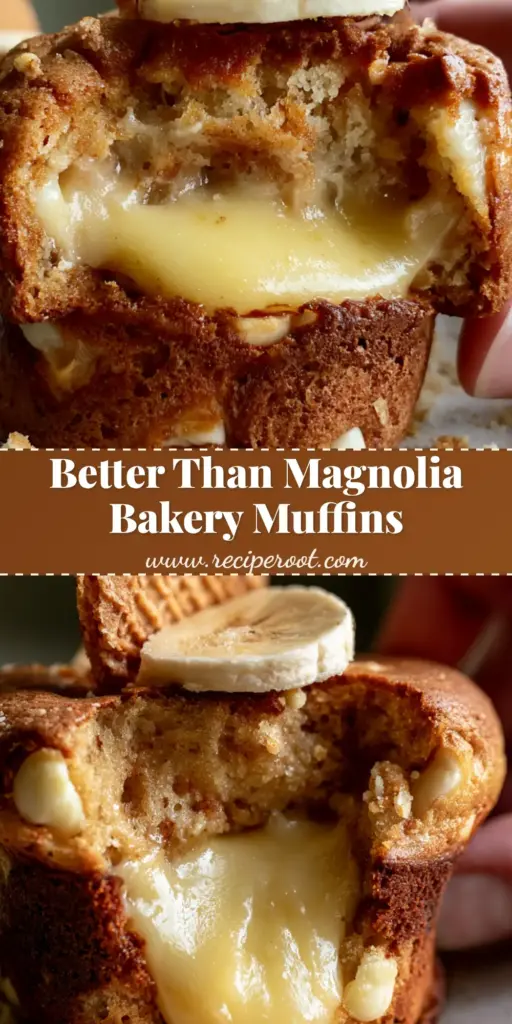 A stack of golden-brown Banana Pudding Cookie Muffins topped with Nilla Wafers and fresh banana slices on a rustic plate. (Banana Pudding Cookie Muffins)