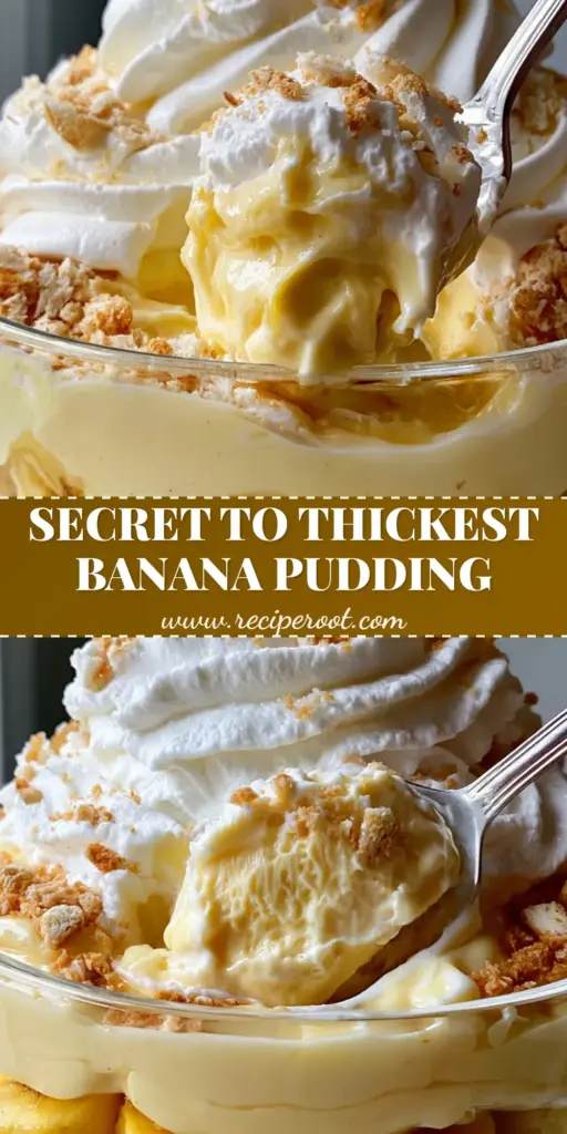 A towering Southern homemade banana pudding in a glass trifle dish featuring thick custard, sliced bananas, and a massive whipped cream top.