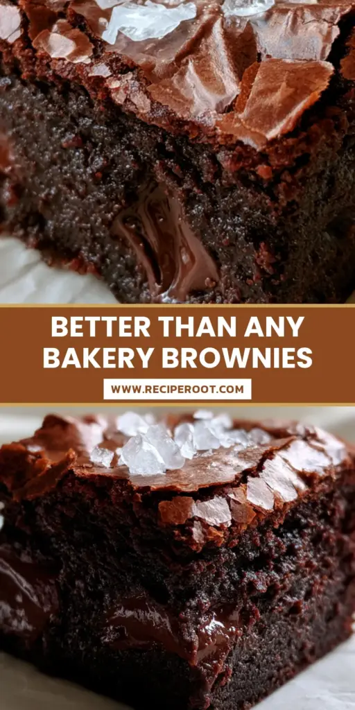 A thick, square-cut brown butter espresso brownie on torn white parchment paper showing a shiny crinkle top and flaky sea salt.