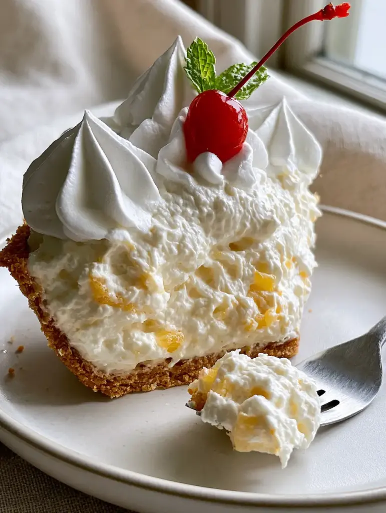 A slice of stupid pie with a silver fork showing the crumbly buttery graham cracker crust.