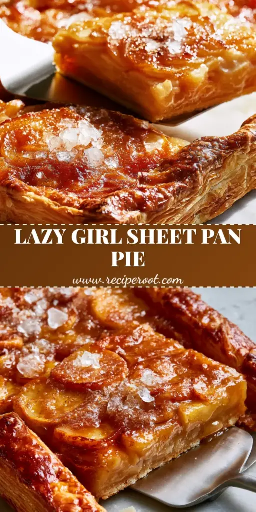 Easy Pie Recipes: The Ultimate Crispy Sheet Pan Apple Slab Pie 4 A close-up shot of a rectangular sheet pan apple pie with flaky crust and sparkling coarse sugar. (easy pie recipes)