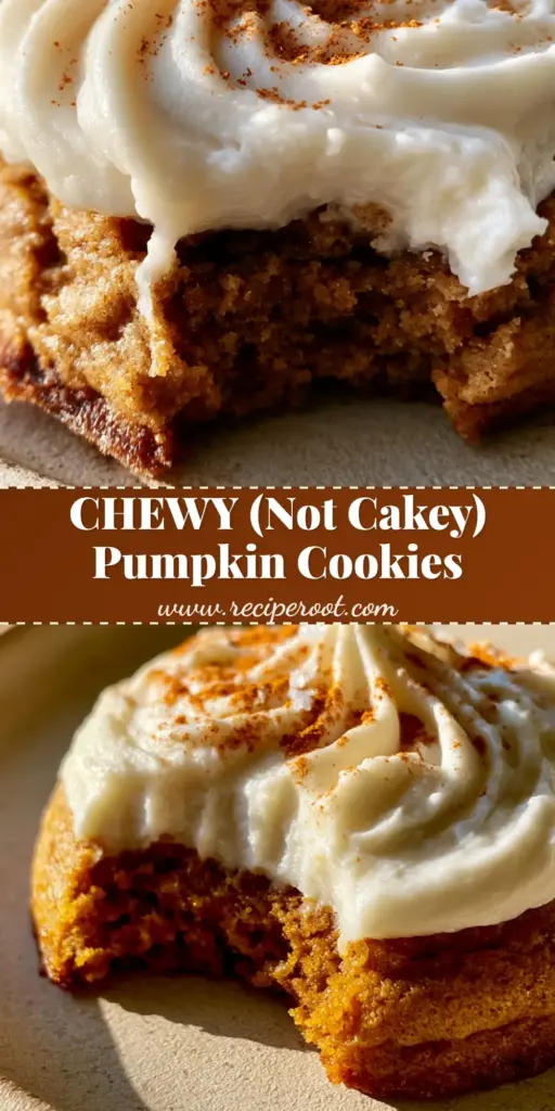A close-up of thick frosted pumpkin cookies with cream cheese swirls and pumpkin spice dusting on a rustic plate. (frosted pumpkin cookies)