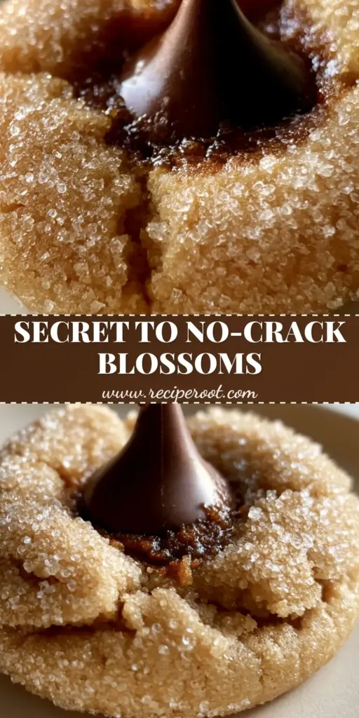 A stack of perfect Peanut butter blossoms showing smooth uncracked edges and glossy chocolate kisses.