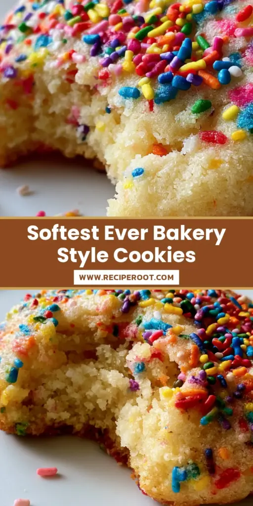 A stack of thick, soft-baked birthday cake cookies with vibrant rainbow jimmies and a granulated sugar dusting on a matte white plate. (birthday cake cookies)