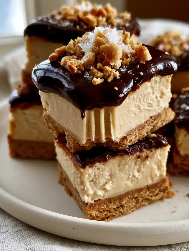Peanut Butter Cheesecake Bites: The Ultimate No-Bake Indulgence 2 Macro close-up of Peanut Butter Cheesecake Bites showing the dense velvety filling and glossy ganache drizzle.