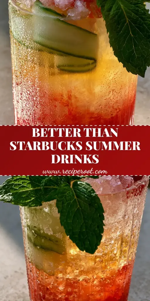 DIY Summer Drinks: The Ultimate Layered Strawberry Peach Tea Mocktail 4 A handheld smartphone photo of a tall ribbed glass with layered crimson strawberry puree, golden peach tea, and lime electrolyte water. (DIY summer drinks)