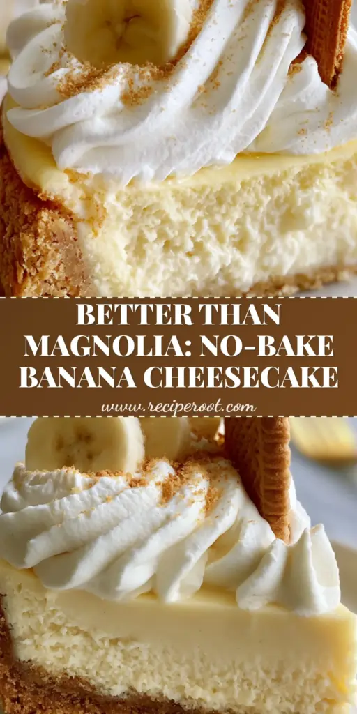 Banana Pudding Cheesecakes: The Ultimate Silky Southern Fusion 4 A tall slice of banana pudding cheesecake with thick whipped cream, fresh banana rounds, and a vertical Nilla wafer garnish. (banana pudding cheesecakes)