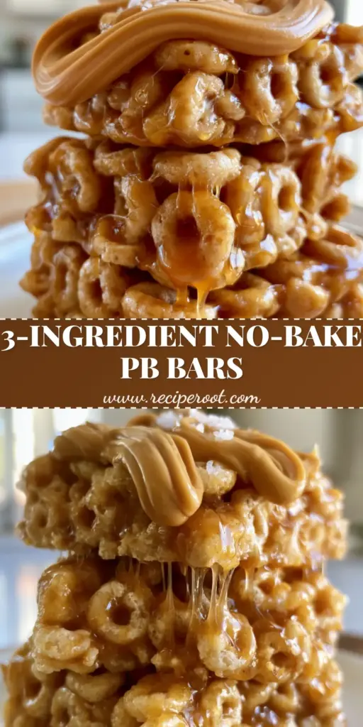 Peanut Butter Cheerio Bars: The Ultimate Thick and Chewy No-Bake Treat 4 A tall stack of thick, chewy Peanut Butter Cheerio Bars on a white plate, featuring a glossy honey glaze and creamy peanut butter drizzle with flaky sea salt.