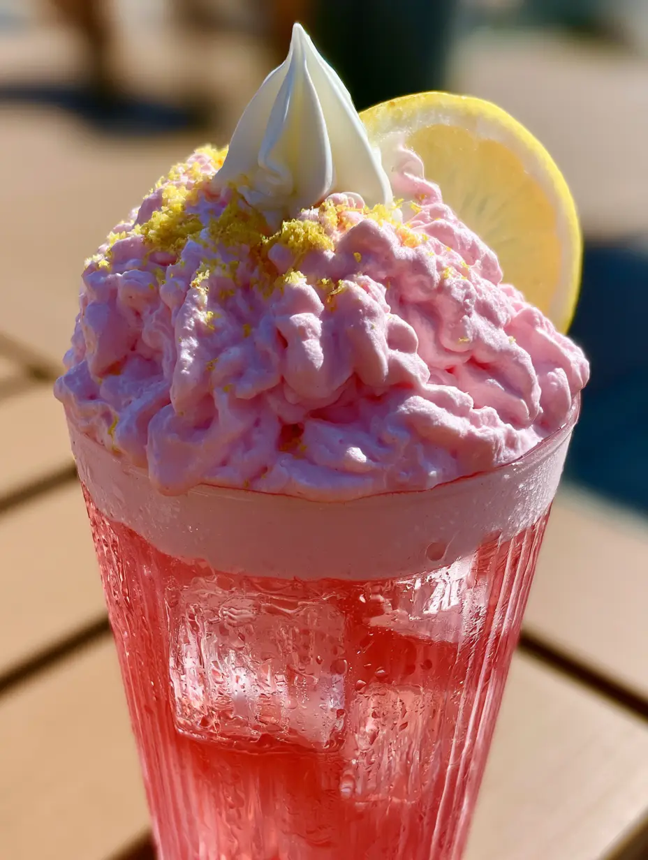 Whipped Pink Lemonade: The Viral, Velvet-Textured Summer Sensation 3 A handheld smartphone photo of Whipped Pink Lemonade on a sunny patio table. (Whipped Pink Lemonade)