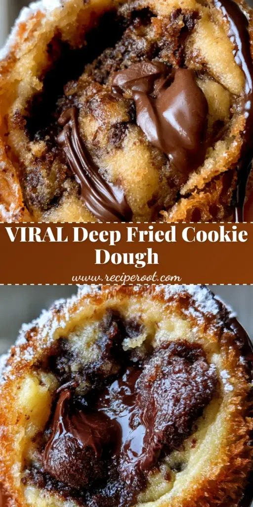 Deep Fried Chocolate Chip Cookie Dough: The Ultimate Molten Fairground Treat 5 A close-up of deep fried chocolate chip cookie dough being held, showing the golden-brown crust and molten chocolate center.