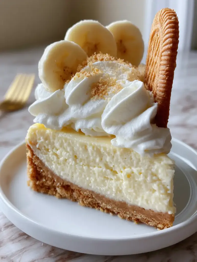 Banana Pudding Cheesecakes: The Ultimate Silky Southern Fusion 1 Top view of banana pudding cheesecakes garnished with stabilized whipped cream and Nilla wafer sand. (banana pudding cheesecakes)