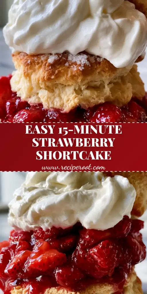 Homemade strawberry shortcake with Flaky Buttermilk Biscuits 4 A towering Homemade strawberry shortcake with a split flaky buttermilk biscuit, glistening red macerated strawberries, and a massive billowy dollop of white whipped cream, garnished with fresh mint.