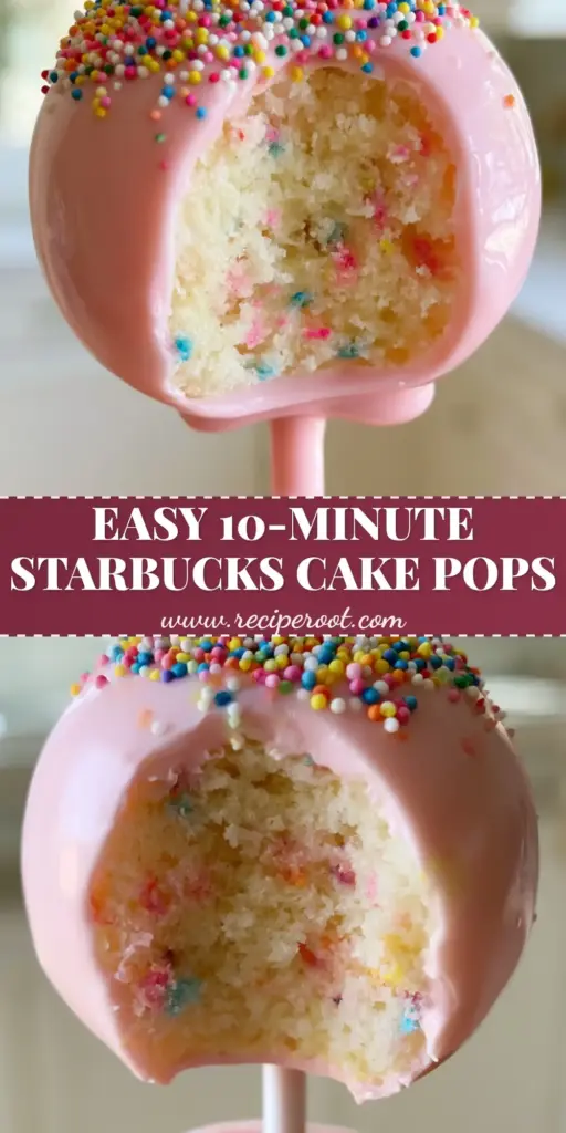 Funfetti Cake Pops: The Ultimate Moist & Glossy Pink Dessert 4 A close-up shot of a hand holding a single glossy pink funfetti cake pop with rainbow nonpareils on top. (funfetti cake pops)