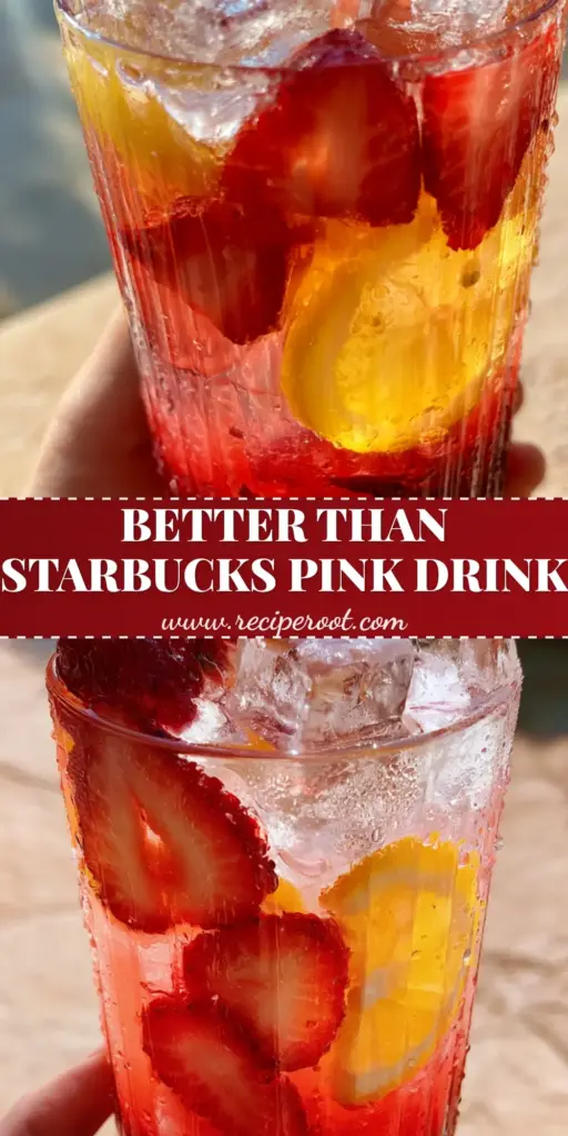 Hibiscus Tea Strawberry-Lemonade: A Refreshing Layered Summer Drink 3 A tall ribbed glass of layered Hibiscus Tea Strawberry-Lemonade with strawberry hearts and lemon rounds pressed against the glass, topped with mint.