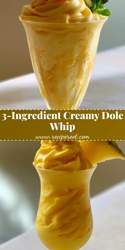 Dole Whip slush: The Ultimate 3-Ingredient Pineapple Refreshment 4 A handheld smartphone photo of a tall fluted glass with a vibrant golden-yellow Dole Whip slush swirl, condensation on glass, garnished with pineapple and mint.