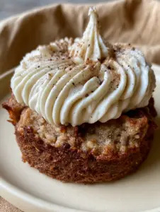 Extreme close-up of a Banana Spice Cookie showing caramelized crispy edges and visible specks of nutmeg.