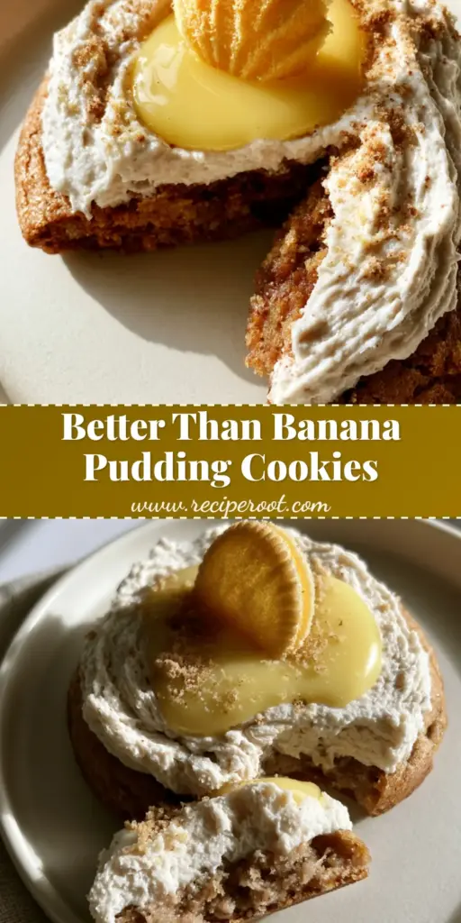 banana cream pie cookies: The Ultimate Thick and Fudgy Gourmet Recipe 4 A stack of gourmet banana cream pie cookies featuring a glossy banana custard pool and a vanilla wafer on top.