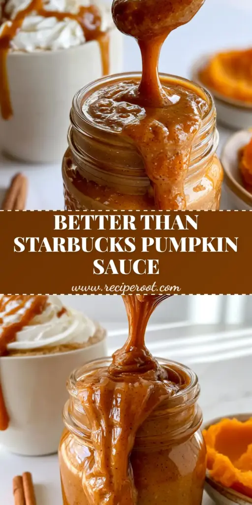 Pumpkin Pie Sauce: The Glossy, Velvety Topping Your Desserts Crave 4 A thick, glossy pumpkin pie sauce being drizzled from a wooden spoon into a glass mason jar on a marble countertop.