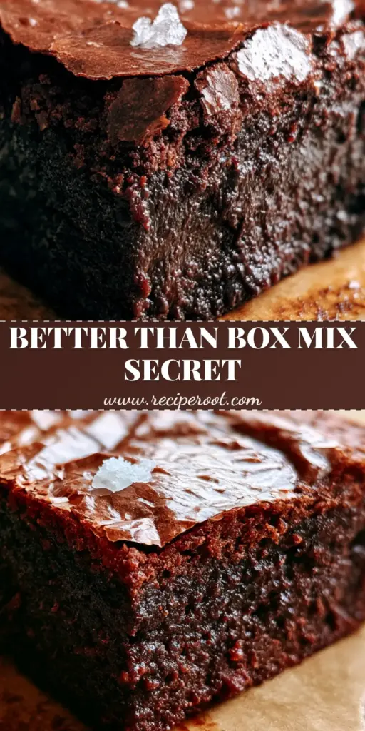 Brownies with a Paper-Thin Shiny Crinkle Crust and Fudgy Center 3 A stack of thick dark chocolate brownies with a shiny crinkle crust and flaky sea salt. (Brownies)