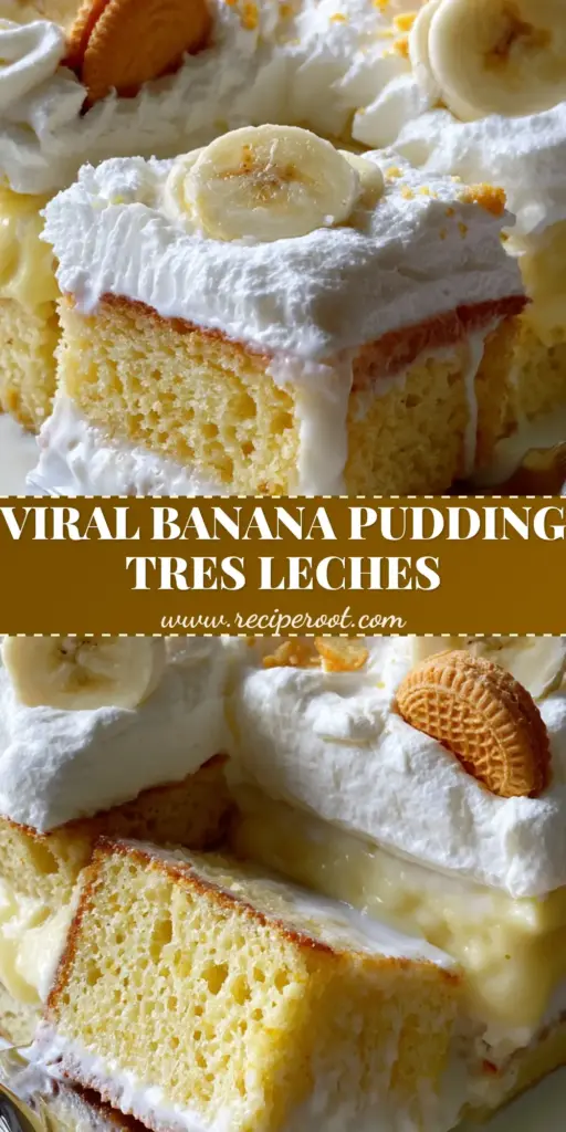 Banana Pudding Tres Leches: The Ultimate Southern-Mexican Fusion Dessert 4 A close-up cross-section of Banana Pudding Tres Leches cake showing the dripping milk soak and yellow sponge layers.