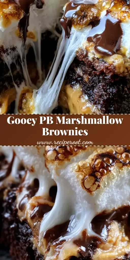 Marshmallow Peanut Butter Brownies: The Ultimate Fudgy Decadence 3 A tall stack of Marshmallow Peanut Butter Brownies showing a fudgy dark chocolate center and toasted marshmallow topping.