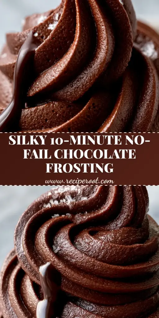 Chocolate Frosting Recipes: The Ultimate Mahogany Dark Cocoa Buttercream 3 A tall swirl of mahogany dark cocoa buttercream with a glossy chocolate ganache drip and Maldon sea salt flakes. (chocolate frosting recipes)
